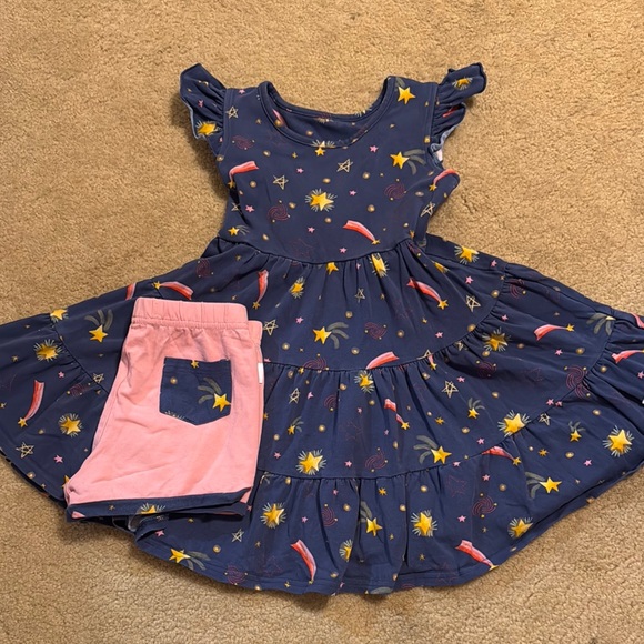 Bella & Omi Starry Blue Dress Set 4 - Picture 1 of 6